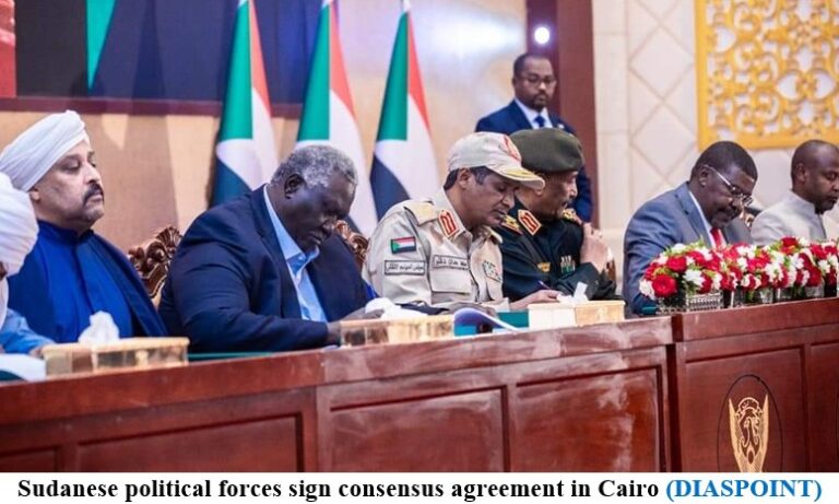 Sudanese political forces sign consensus agreement in Cairo