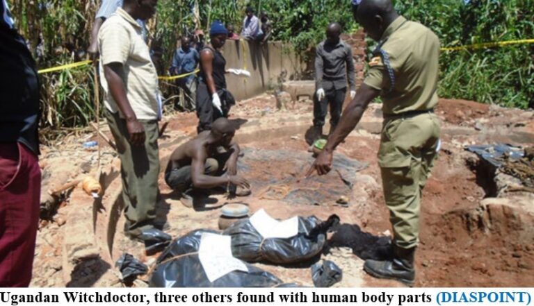 Ugandan Witchdoctor, three others found with human body parts