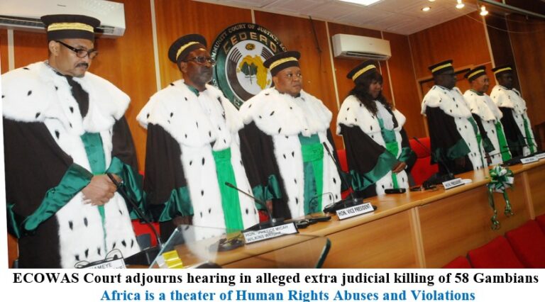 ECOWAS Court adjourns hearing in alleged extra judicial killing of 58 Gambians