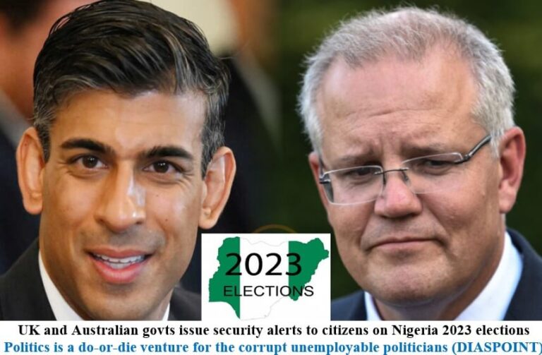 UK and Australian govts issue security alerts to citizens on Nigeria 2023 elections