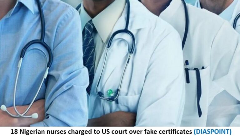 18 Nigerian nurses charged to US court over fake certificates